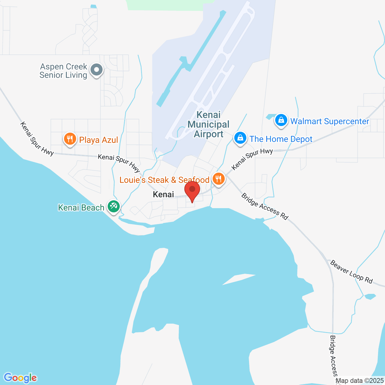 Google map image of our location in 605 Marine Avenue Kenai, AK